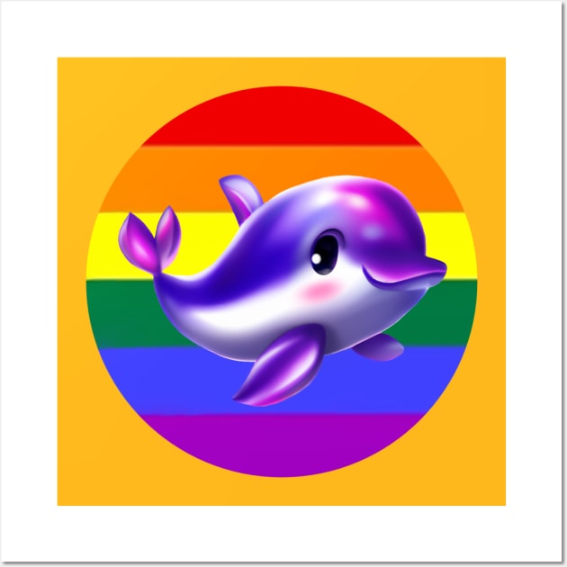 Dolphin LGBT Pride Wall Art by Nayture